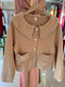 Pearl Decor Peter Pan Collar Cardigan